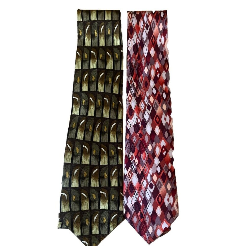 Lot of 2 Jerry GARCIA Silk Neck Ties  Grateful Dead Artsy